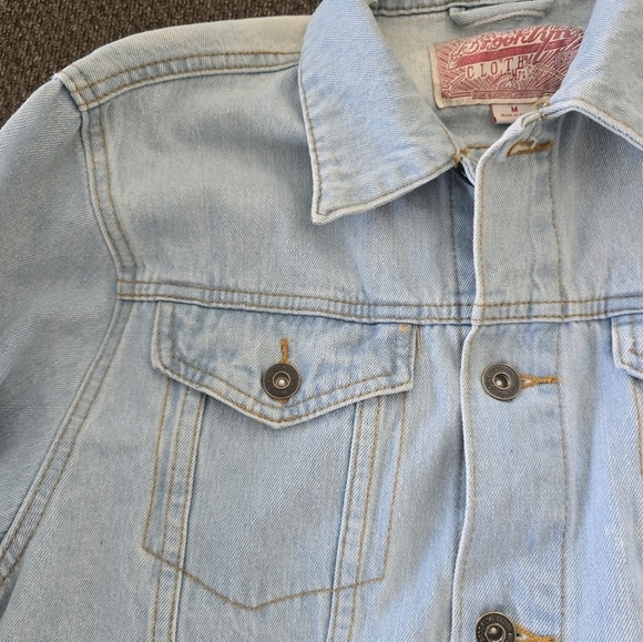 Brooklyn Denim Distressed Jacket Men Sz M Blue Long Sleeve ButtonUp Jean… - Picture 9 of 15